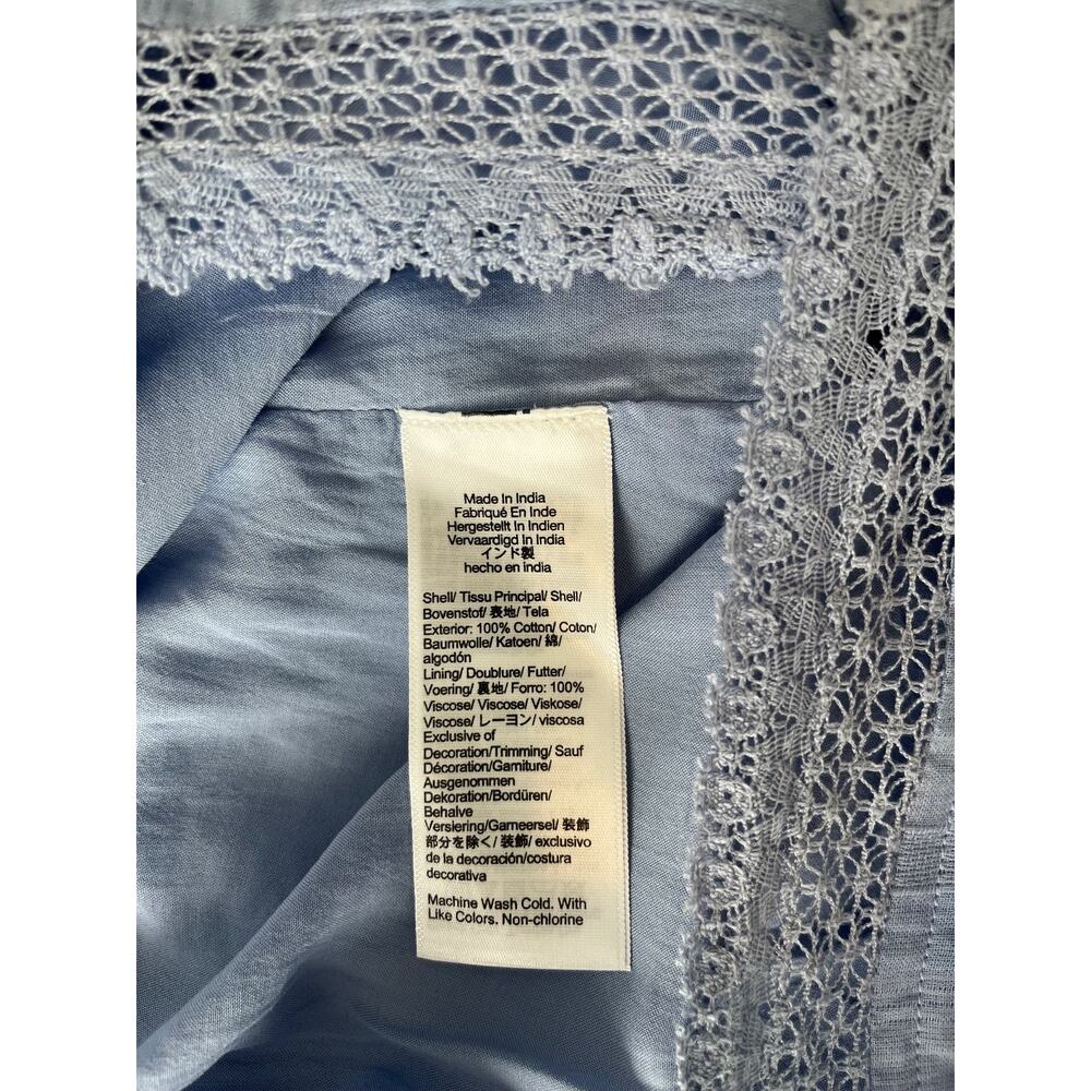 J.Crew 6 Blue Striped Puff Sleeve Midi Dress NWT $188 Cottagecore Lace Trim - Picture 4 of 10